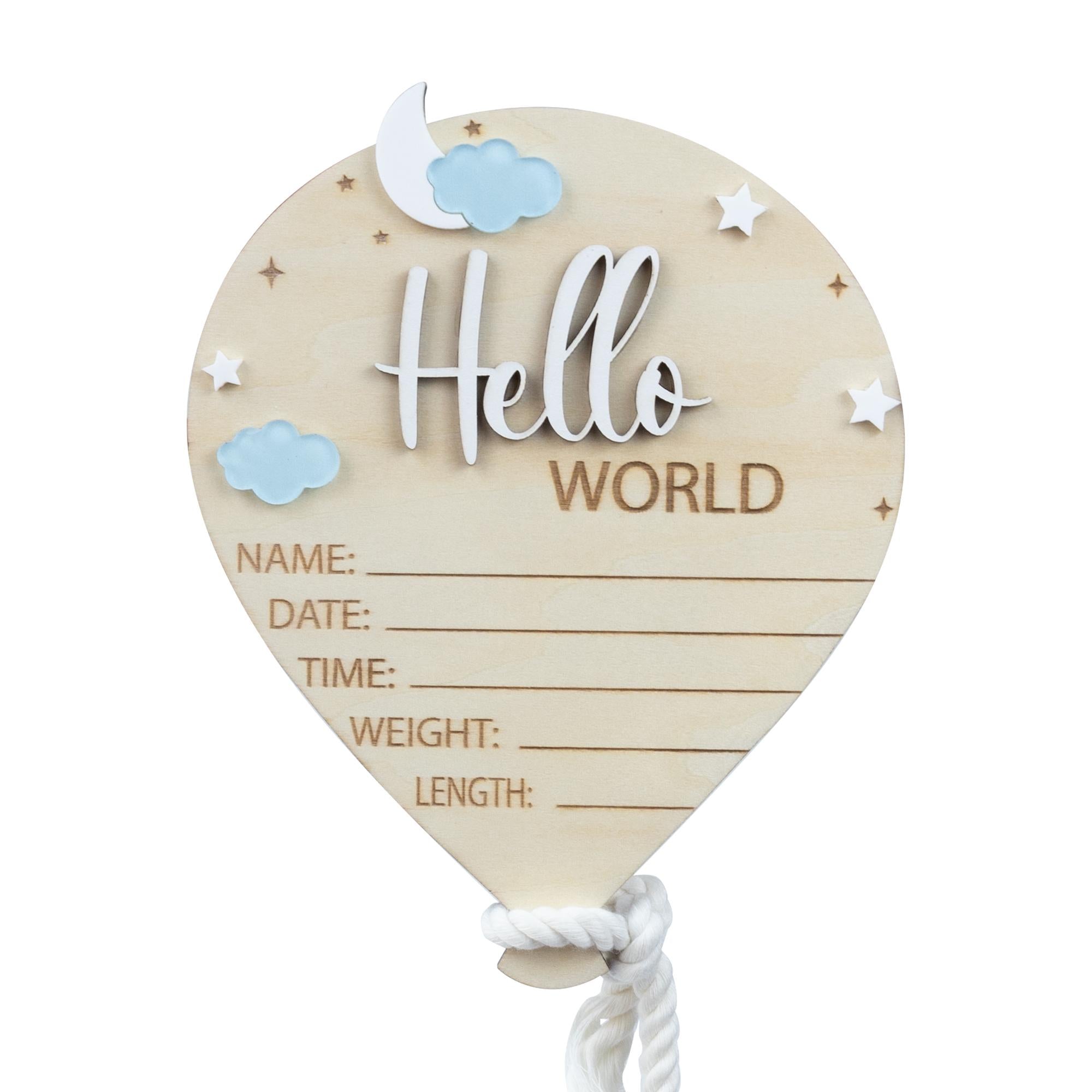 Air Balloon Baby Name Sign, Baby Photo Props, Hospital Birth Announcement Sign, Baby Stats Sign, Moon and Name Sign, Baby Boy Birth Signs