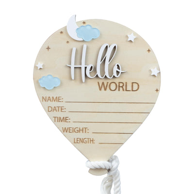 Air Balloon Baby Name Sign, Baby Photo Props, Hospital Birth Announcement Sign, Baby Stats Sign, Moon and Name Sign, Baby Boy Birth Signs