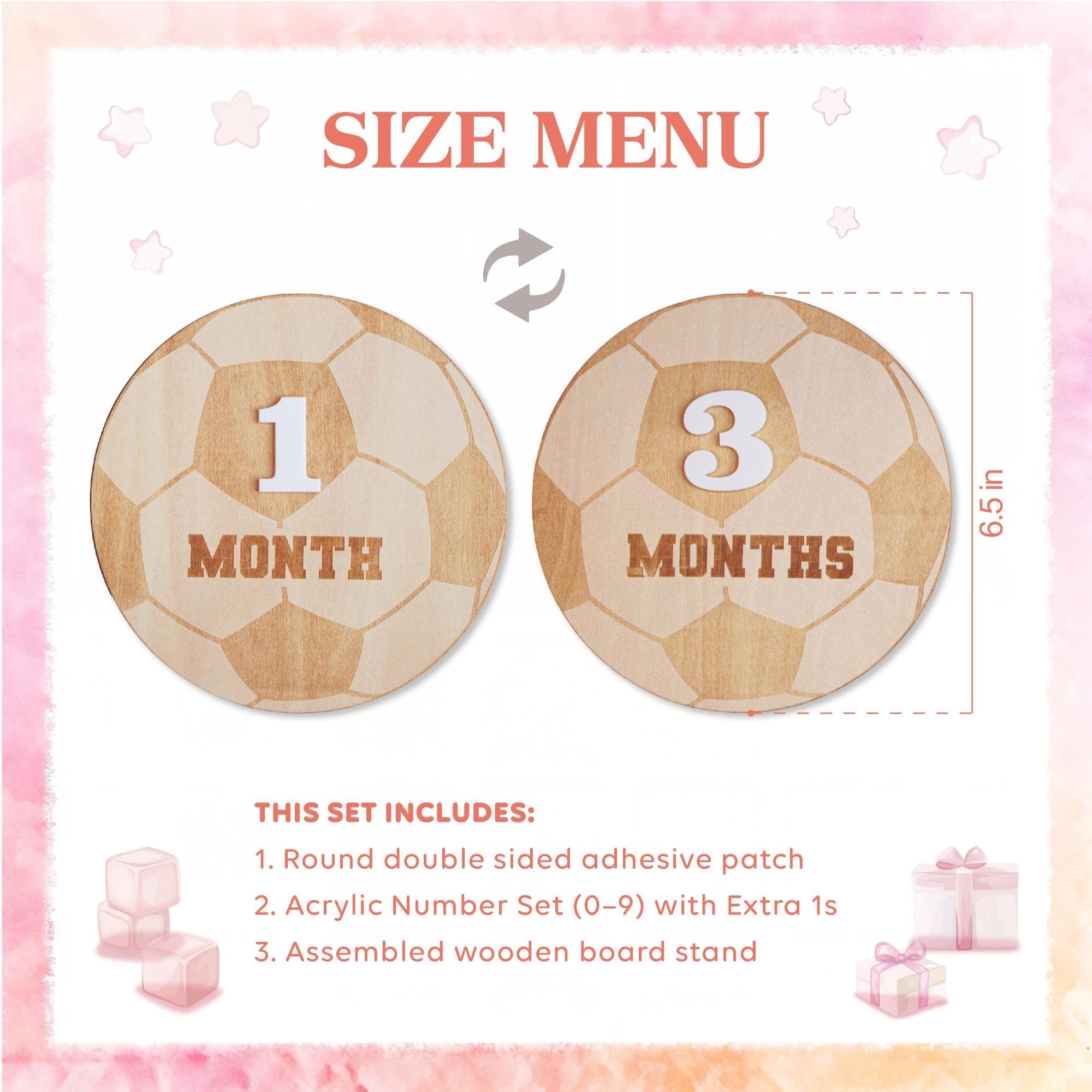 Soccer Baby Milestone Discs, Baby Monthly Milestone, Boy Monthly Photo Sign, 3D Monthly Milestone Discs for Baby Photos, Baby Boy Sign