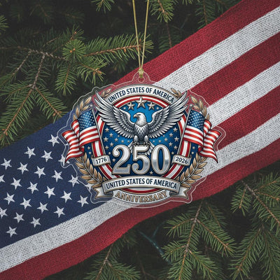 USA 250th Anniversary Ornament, Semiquincentennial Eagle Emblem Gift, 1776-2026 Patriotic Acrylic Decor, America 250 Years Keepsake