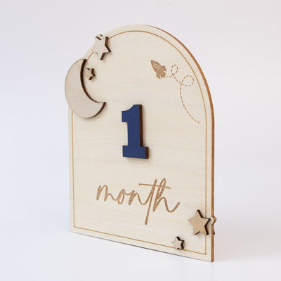 Baby Milestone Sign, Wooden Interchangeable Milestone Card, Baby Monthly Milestone Marker, Gift For Newborn, Baby Shower Gift, Nursery Decor
