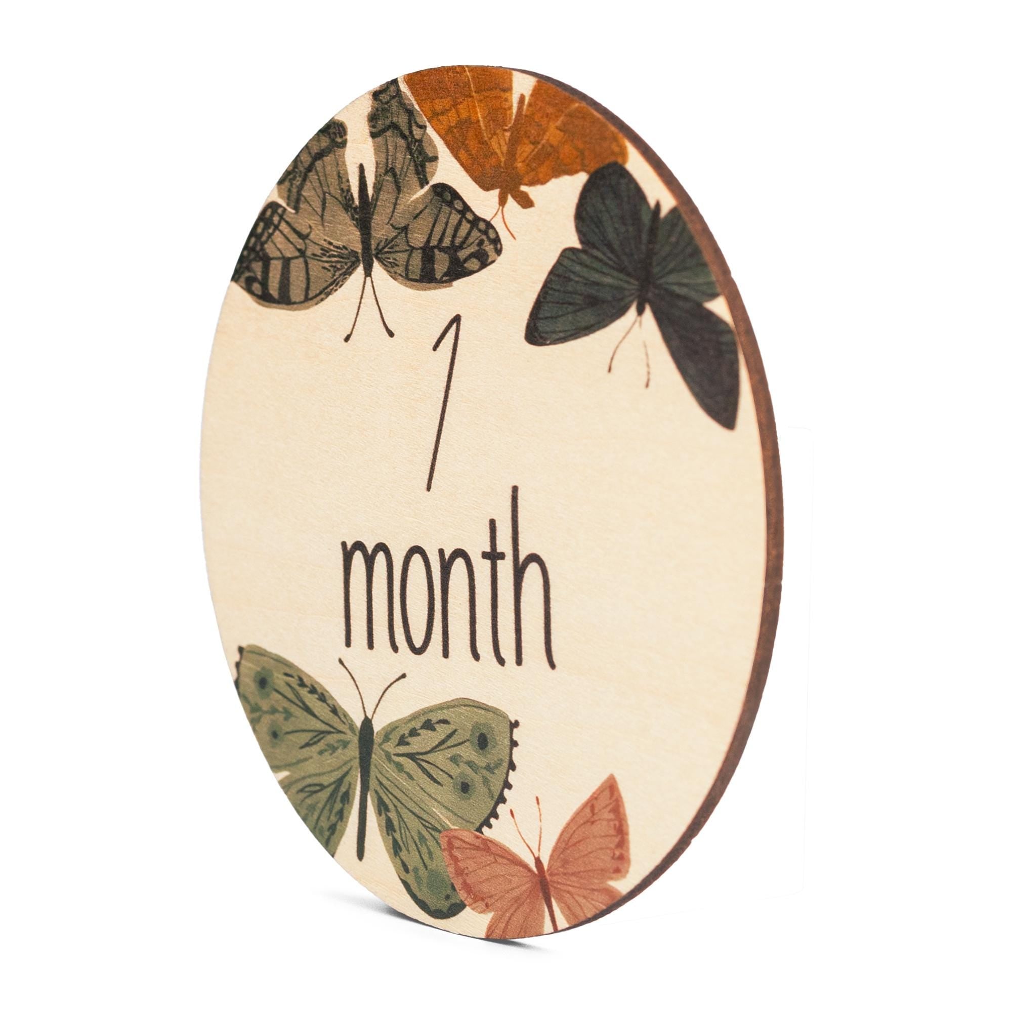 Butterfly Baby Milestone, Wooden Monthly Milestone, Boho Newborn Keepsake,Baby Girl Milestone Set,Baby Milestone Photo Props,Milestone Card
