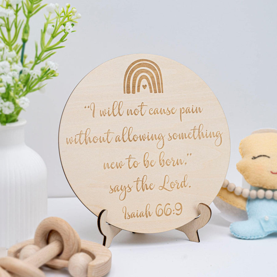 Rainbow Baby Nursery Sign, Christian Baby Shower Gift, Isaiah 66:9, Faith Gift For New Mom, Religious Gift For Mom Pregnant,Bible Verse Baby