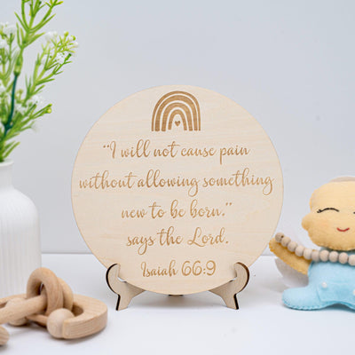 Rainbow Baby Nursery Sign, Christian Baby Shower Gift, Isaiah 66:9, Faith Gift For New Mom, Religious Gift For Mom Pregnant,Bible Verse Baby
