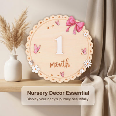 Baby Monthly Milestone Sign Set with Numbers 0-9 Double Sided Month Months 1-12 Months Baby Photo Prop First Year