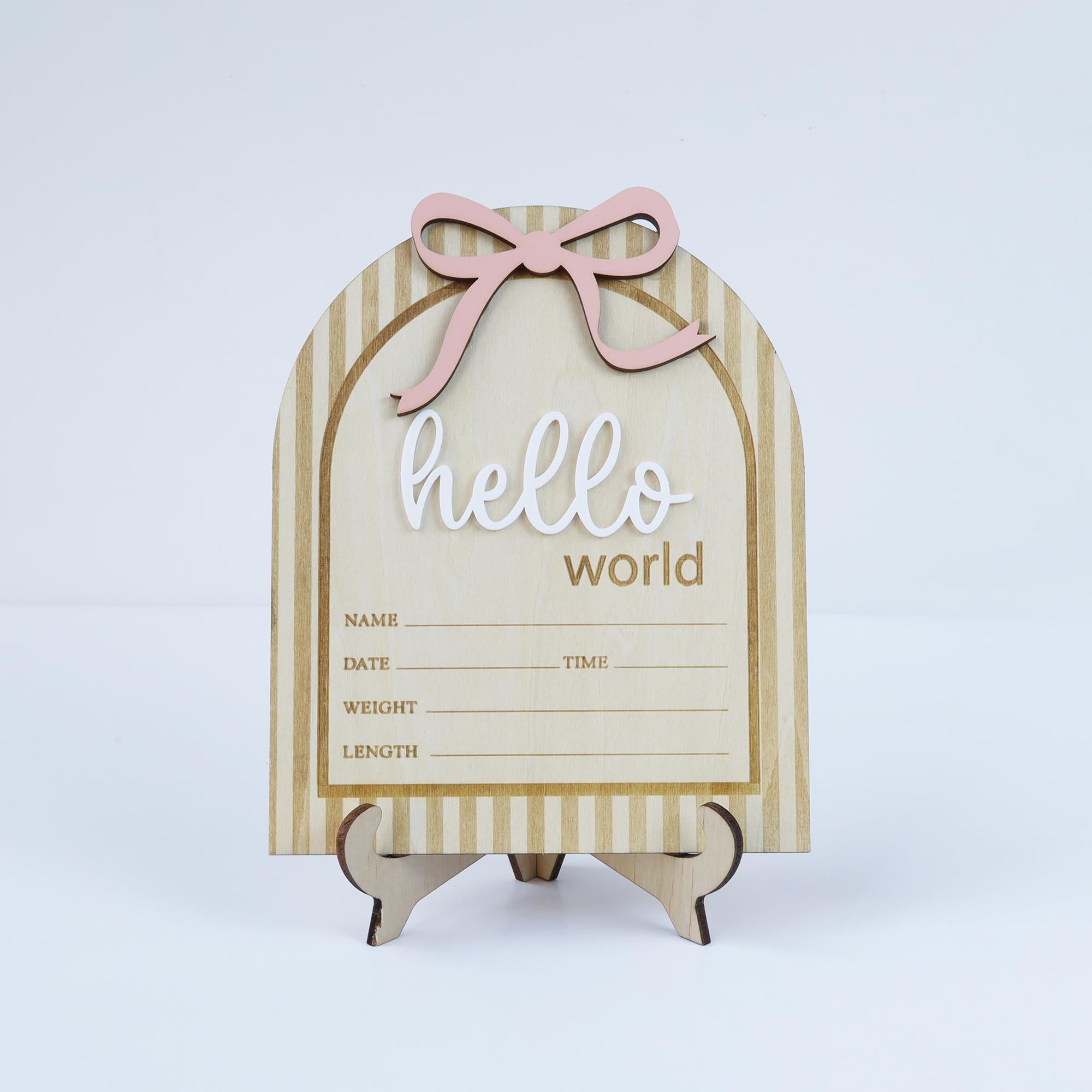 Baby Stat Sign, Hello World Birth Announcement, Hello World Baby Announcement Sign, Baby Photo Props, Welcome Baby Sign