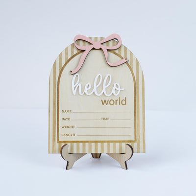 Baby Stat Sign, Hello World Birth Announcement, Hello World Baby Announcement Sign, Baby Photo Props, Welcome Baby Sign