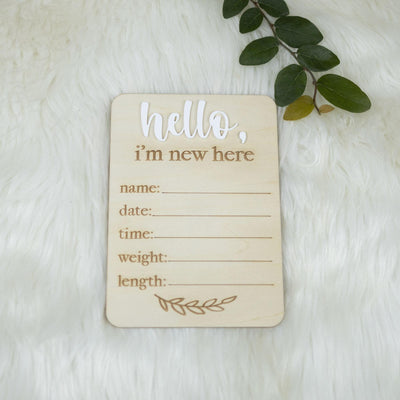 Birth Announcement Sign, I'm New Here Sign, Baby Stat Sign, Birth Announcement Sign For Hospital, Baby Announcement Name Sign For Hospital