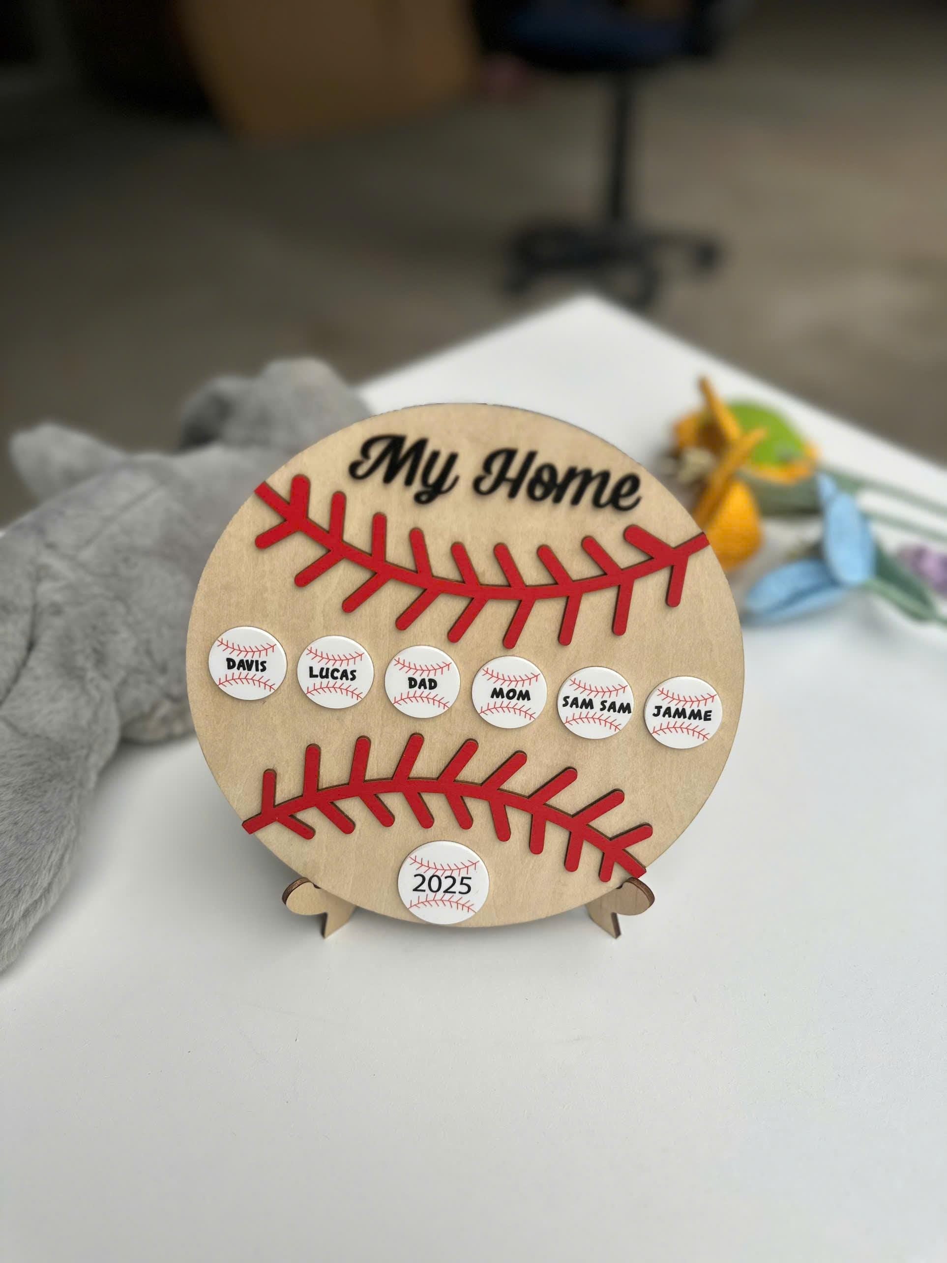 Personalized Baseball Desk Decor, Custom Team Gift