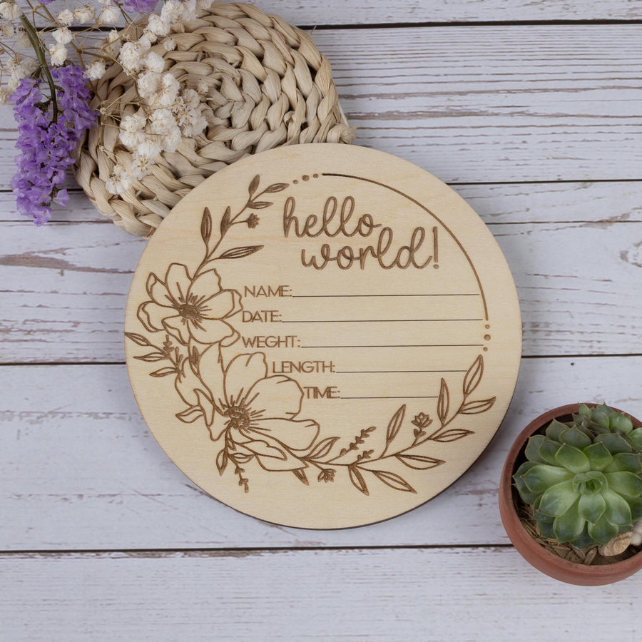 Wildflower Birth Stat Sign, Nursery Sign Decor, Monthly Milestone, Baby Shower Decor, Baby Photo Prop, Hospital Newborn Signs, Nursery Decor