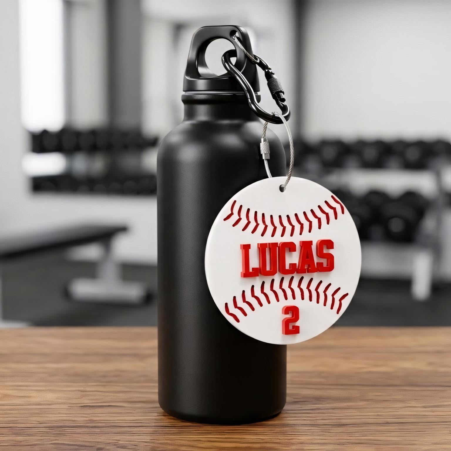 Personalized Baseball Keychain Custom Name and Number, Baseball Bag Tag, Acrylic Baseball Player Gift, Little League Gift
