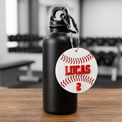 Personalized Baseball Keychain Custom Name and Number, Baseball Bag Tag, Acrylic Baseball Player Gift, Little League Gift