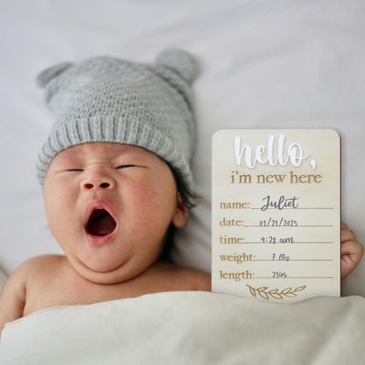 Birth Announcement Sign, I'm New Here Sign, Baby Stat Sign, Birth Announcement Sign For Hospital, Baby Announcement Name Sign For Hospital