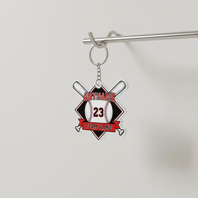 Personalized Baseball Keychain Custom Player Name Number Team Name, Baseball Team Gift, Little League Player Keychain