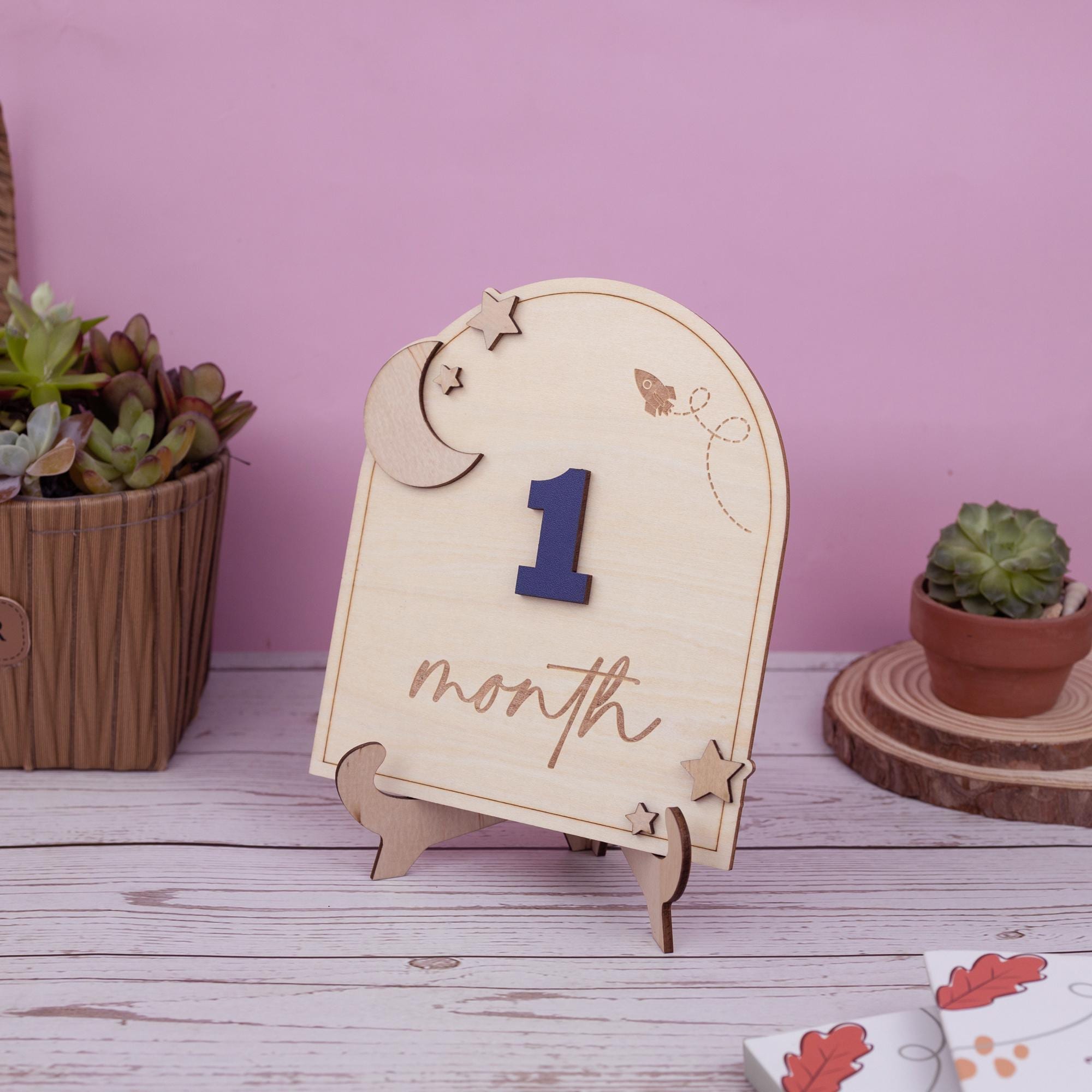Baby Milestone Sign, Wooden Interchangeable Milestone Card, Baby Monthly Milestone Marker, Gift For Newborn, Baby Shower Gift, Nursery Decor