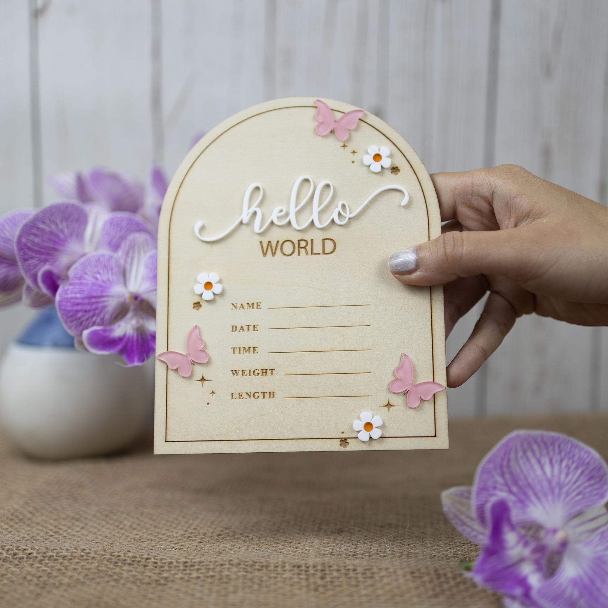 Hello World Newborn Sign, Baby Announcement Sign, Baby Sign For Hospital, Welcome Baby Sign, Baby Sign For Hospital, Gender Neutral Sign
