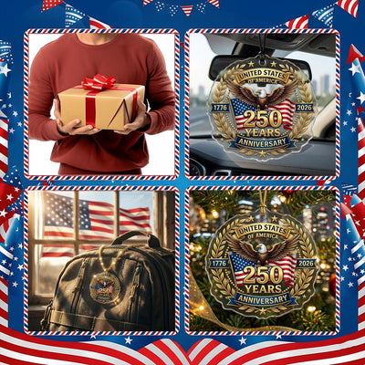 US Semiquincentennial Ornament 2026, 250th Anniversary United States Gift, Patriotic Eagle Acrylic Keepsake, 1776-2026 America Decor