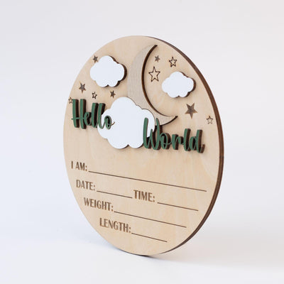 Birth Stats Sign, 3D Baby Birth Announcement Sign, Hello World Sign, Newborn Photo Prop, Baby Shower Gift for New Mom, Nursery Name Sign