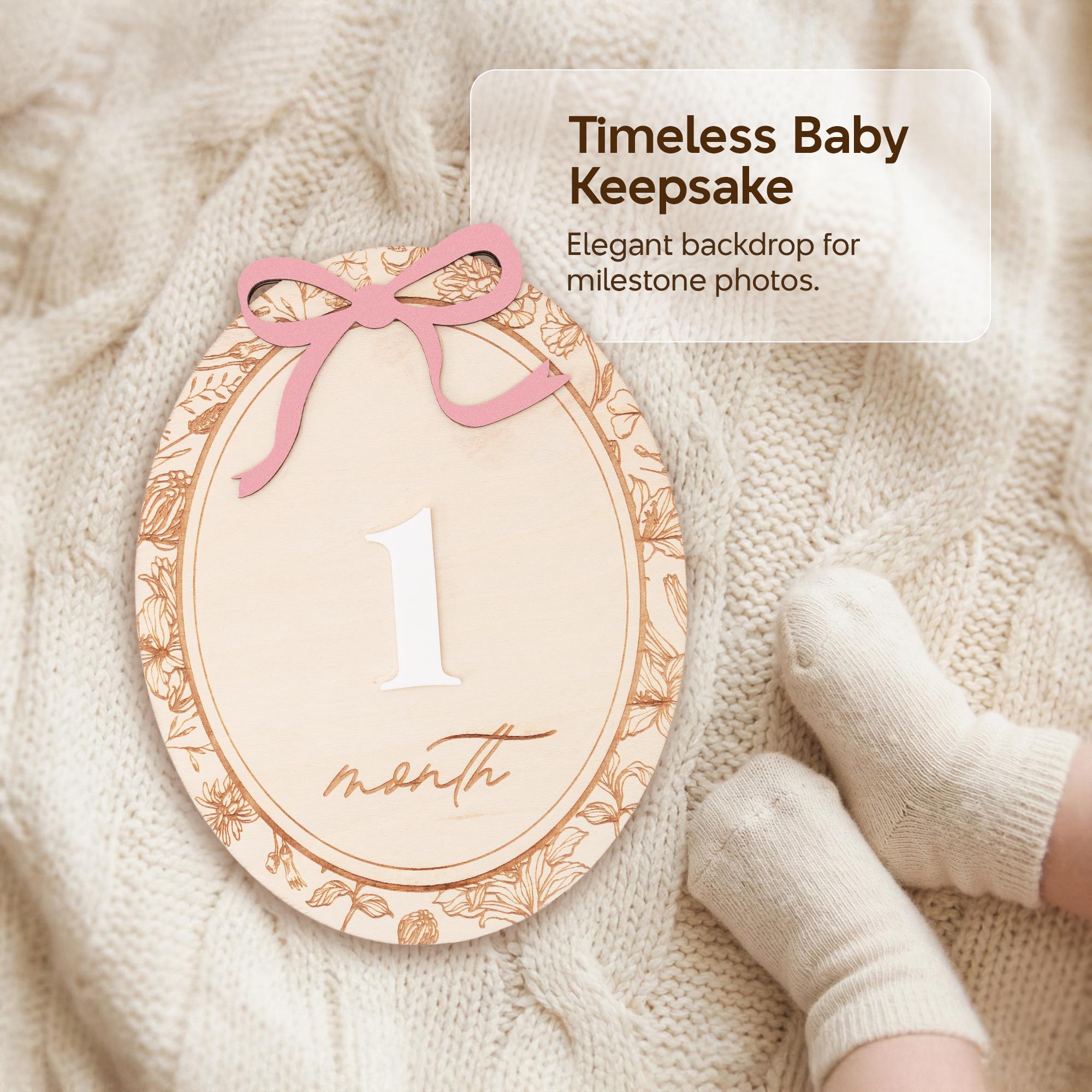 Baby Milestone Discs Wooden Monthly Milestone Sign Baby Month Markers Newborn Photo Prop First Year Baby Gift Baby Milestone Set