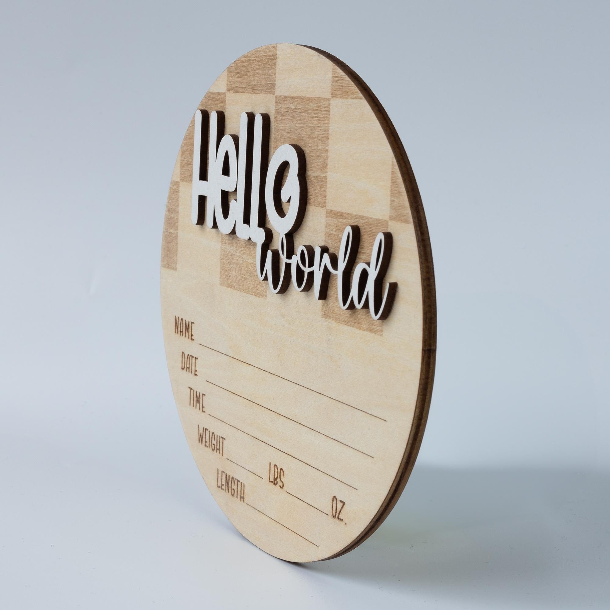 Personalized Hello World Baby Announcement Sign, Custom Newborn Name Sign, Baby Birth Stats Hospital Photo Prop Sign, Gender Reveal Sign