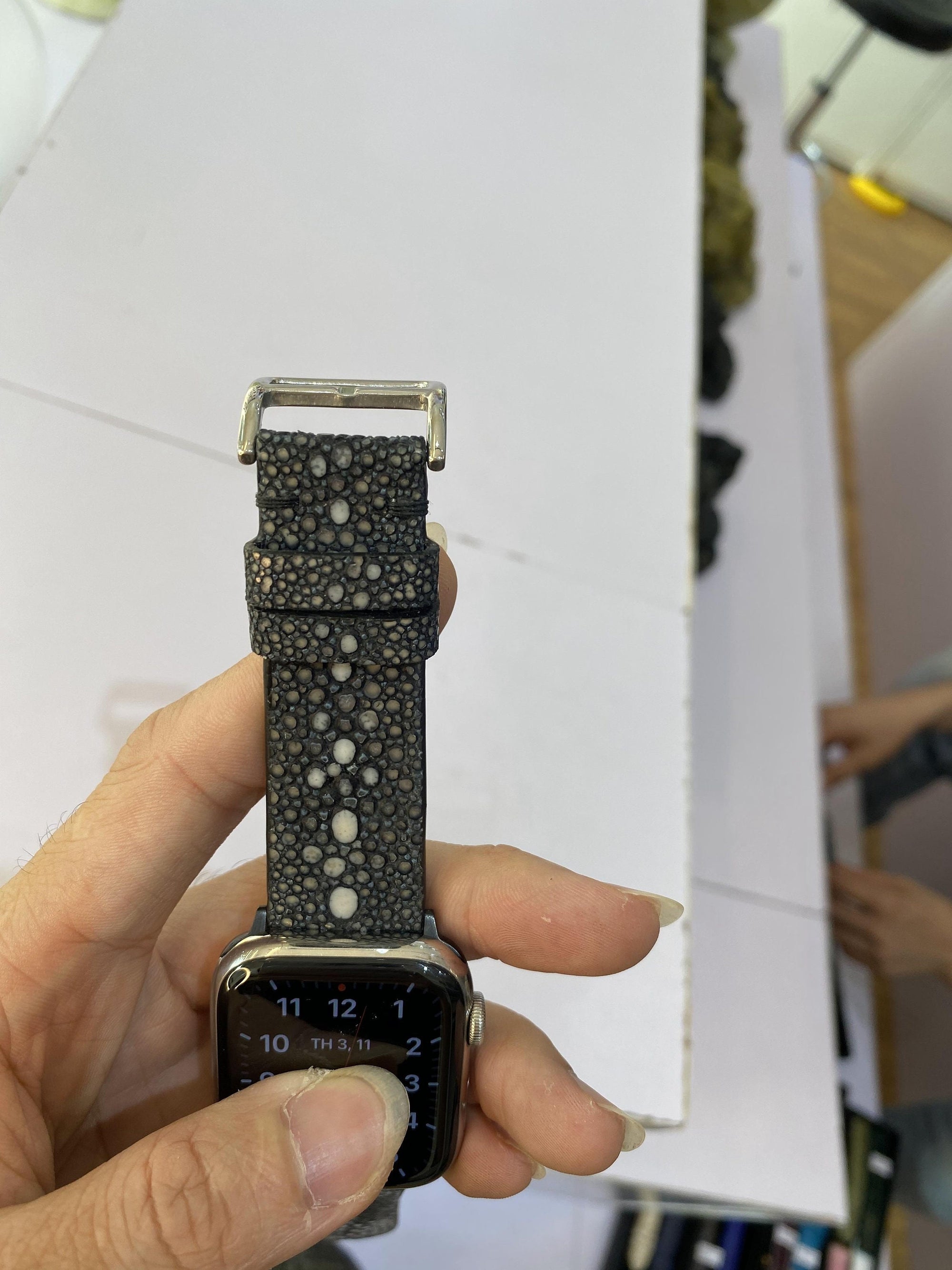 Handmade Stingray Leather Apple Watch Band: Custom Sizes