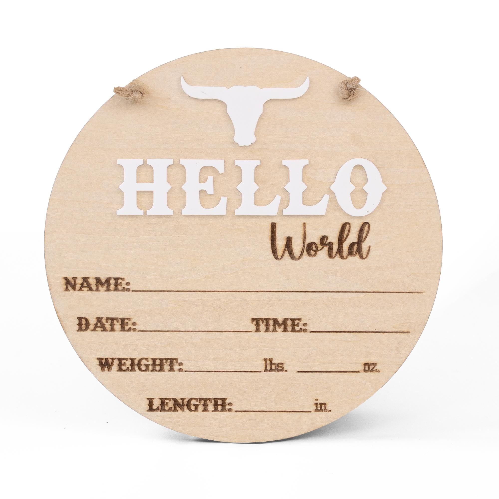 Western Baby Announcement Sign Boy, Newborn Photo Prop, Baby Birth Stats Sign, Bull Western Nursery Sign, Newborn Announcement Sign Boys