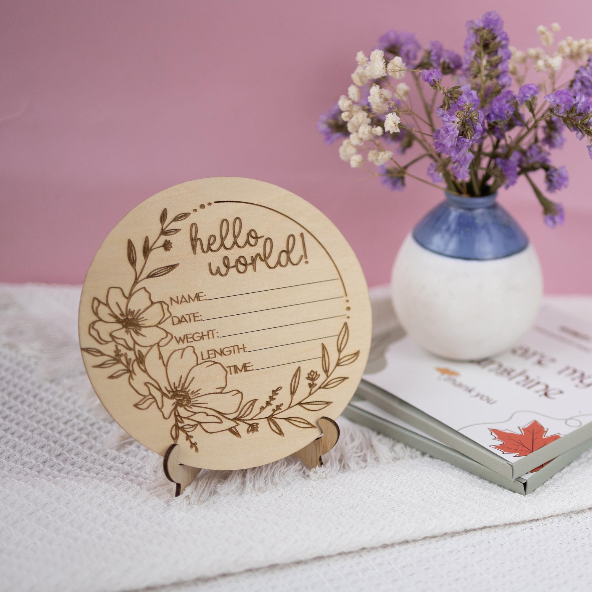 Wildflower Birth Stat Sign, Nursery Sign Decor, Monthly Milestone, Baby Shower Decor, Baby Photo Prop, Hospital Newborn Signs, Nursery Decor