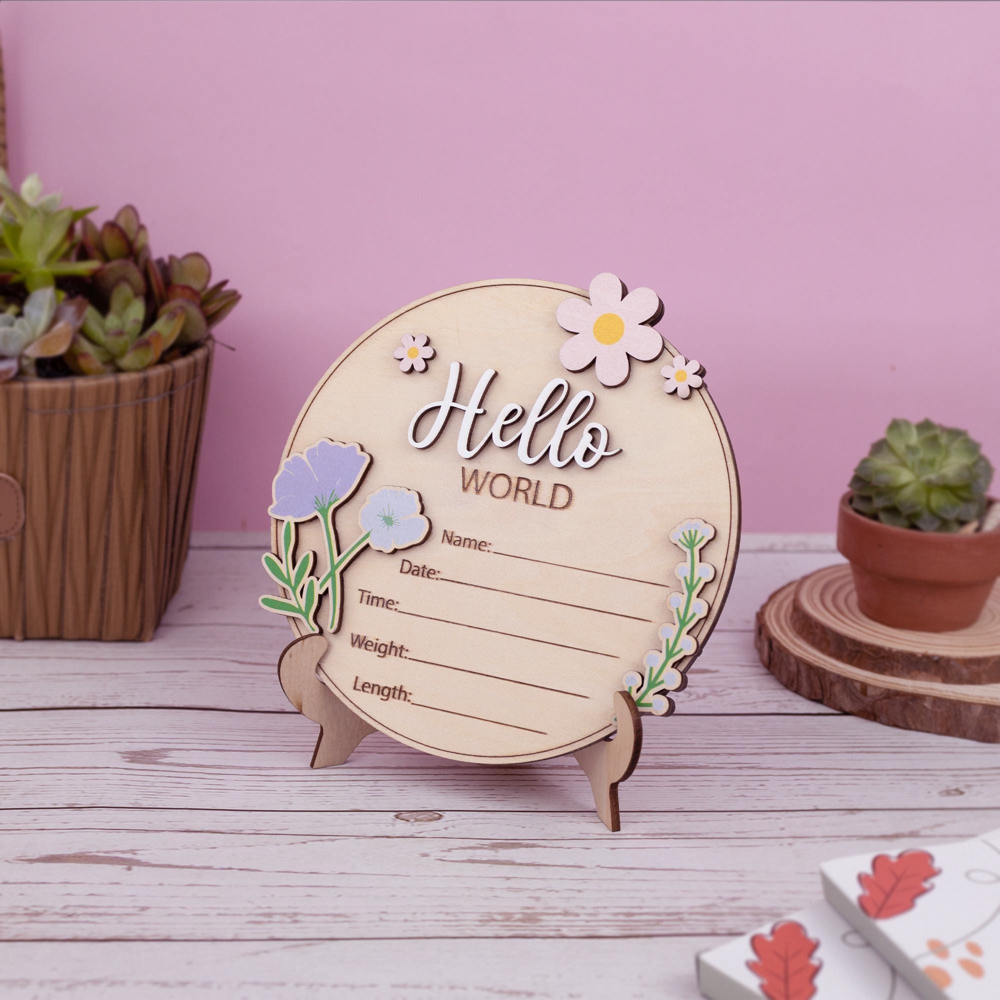Birth Announcement Sign For Girl, Baby Announcement Name Sign For Hospital, Baby Announcement Sign, Coquette Daisy Newborn Gift,Newborn Sign
