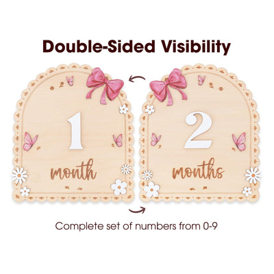Baby Month Sign Double Sided Month Months Baby Milestone Sign First Year Baby Photo Prop Monthly Milestone Baby Nursery Decor