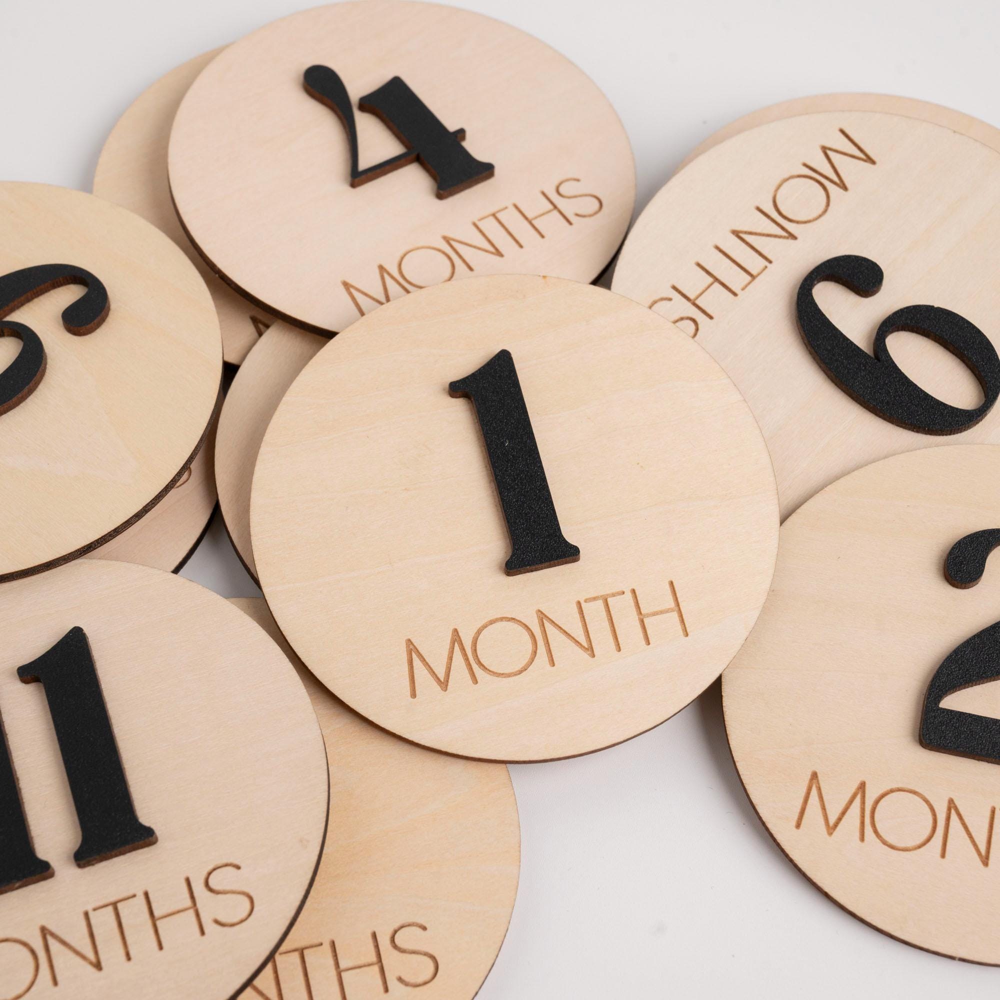 Wood Baby Monthly Milestone Discs, 3D Baby Monthly Milestone Cards, Baby Boy Baby Shower, Baby Boy Sign, Baby Photo Signs, Nursery Decor