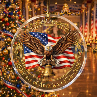 250 Years of America Ornament, Semiquincentennial Eagle Gift, 1776-2026 Patriotic Acrylic Keepsake, USA Birthday Tree Decor