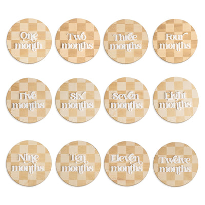 Baby Milestone Set, Monthly Milestone Disc Set, Baby Monthly Milestone Cards, 3D Baby Photo Prop Set, Baby Shower Gift, Newborn Keepsake