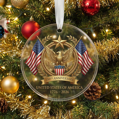 United States 250th Anniversary Ornament, Semiquincentennial Eagle Gift, 1776-2026 Patriotic Acrylic Keepsake, USA Birthday Decor