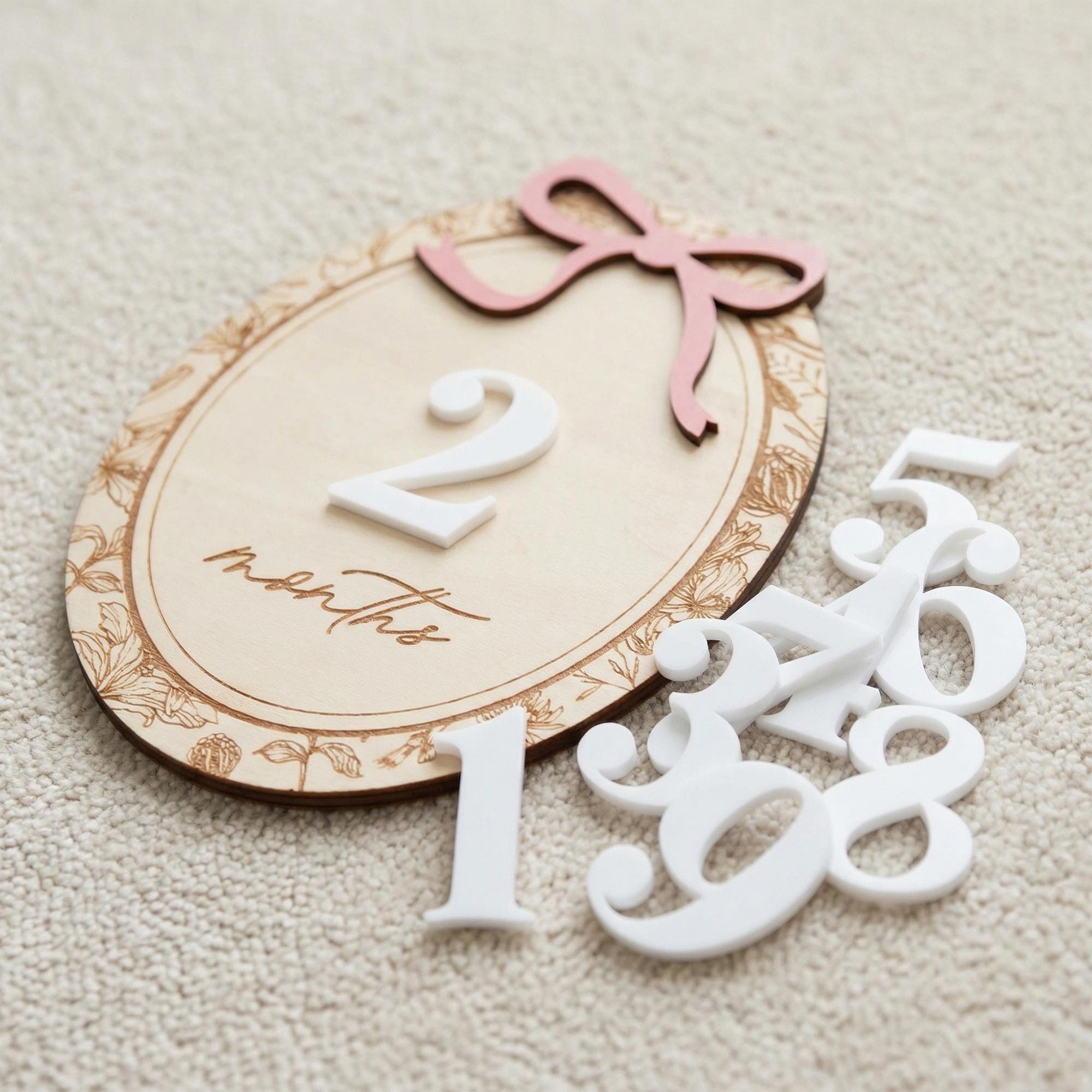 Baby Milestone Discs Wooden Monthly Milestone Sign Baby Month Markers Newborn Photo Prop First Year Baby Gift Baby Milestone Set