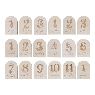 Baby Milestone Set, Monthly Milestones, Hello World Milestone Cards, Newborn Gift, Baby Shower Gift, Wooden Baby Monthly Milestone Markers