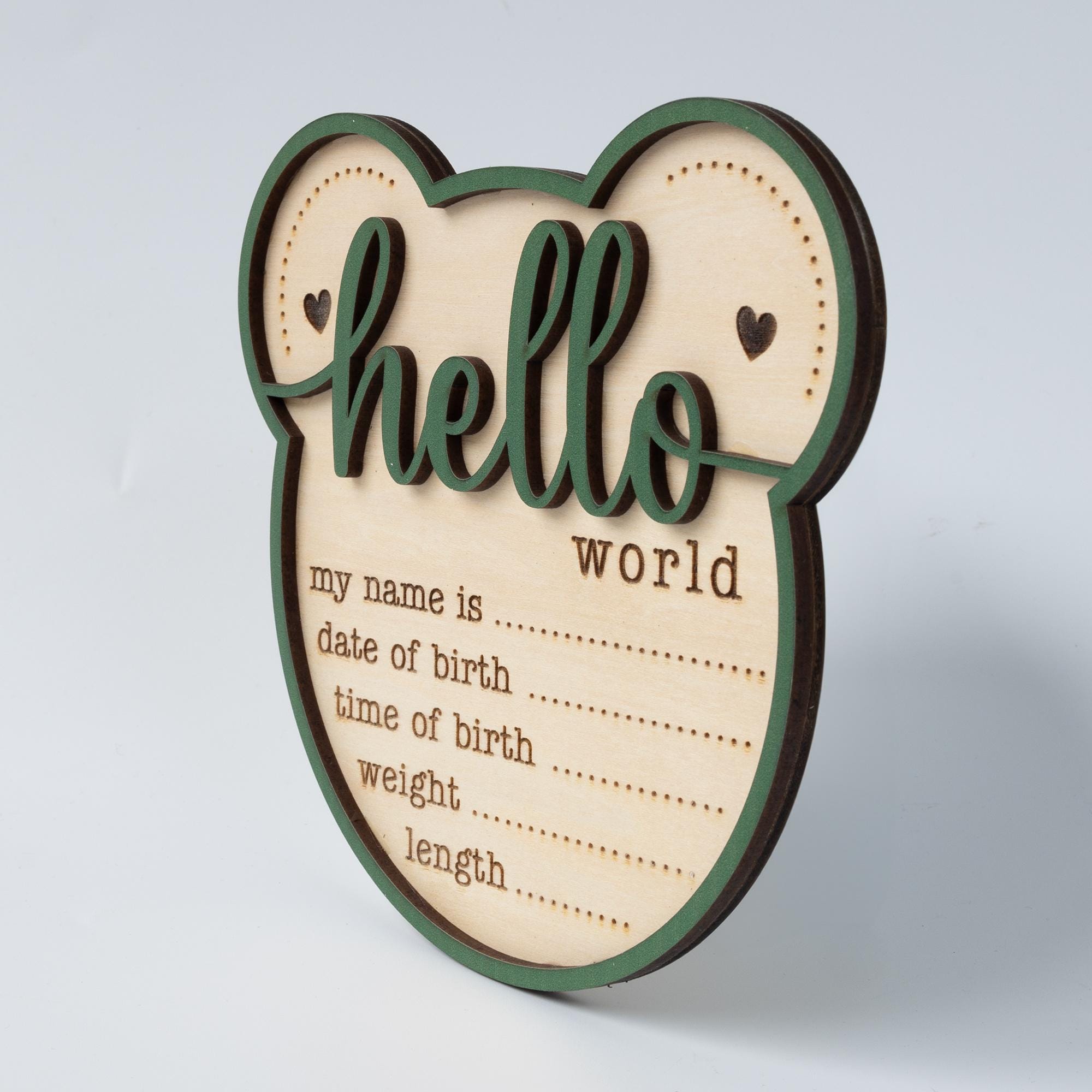 Baby Announcement Sign, Bear Baby Name Sign, Hello World Sign, Baby Boy Girl Birth Stats Sign, Custom Newborn Stats, Hospital Name Sign
