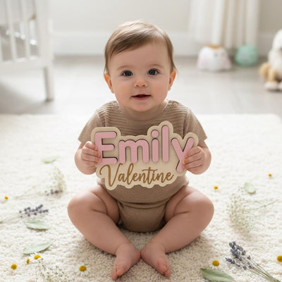 Custom Baby Name Sign, Personalized Baby Name Sign, Custom Baby Name Plaque, Nursery Name Sign, Baby Girl Room Decor, Newborn Name Sign