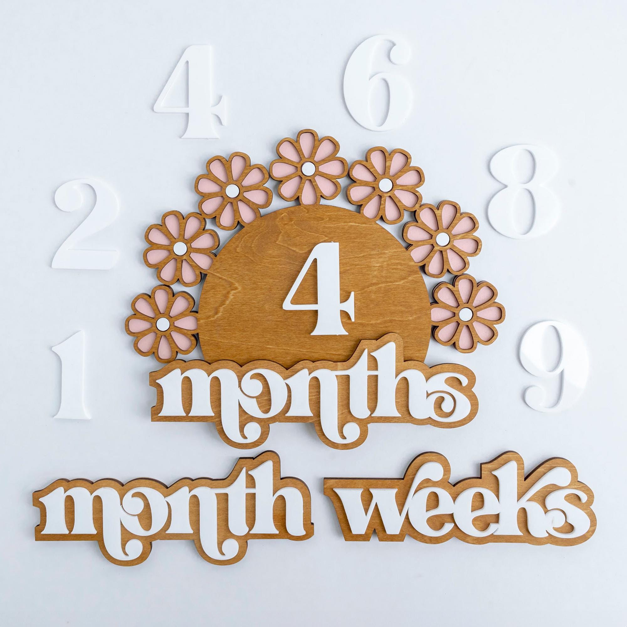 Wooden Baby Milestone Set, Daisy Milestone, Newborn Photo Prop Girl, Monthly Milestones Photo Props, Weekly Newborn, Boho Baby Milestone