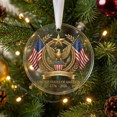 United States 250th Anniversary Ornament, Semiquincentennial Eagle Gift, 1776-2026 Patriotic Acrylic Keepsake, USA Birthday Decor