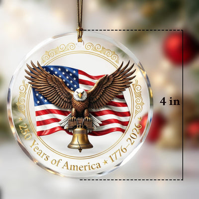 250 Years of America Ornament, Semiquincentennial Eagle Gift, 1776-2026 Patriotic Acrylic Keepsake, USA Birthday Tree Decor