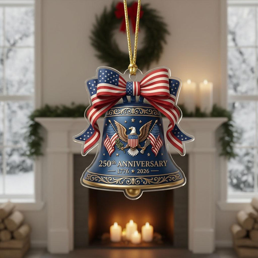 Semiquincentennial Gift 2026 USA 250th Anniversary Ornament Liberty Bell Hanging Pendant Patriotic Eagle Proud American Decor