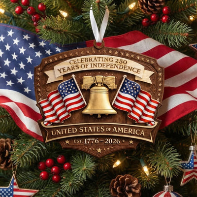 USA 250th Ornament, Semiquincentennial Gift, 1776-2026 Liberty Bell Acrylic Keepsake, Patriotic United States Decor