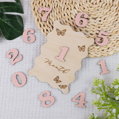 Personalized Monthly Milestones, Wooden Milestone Card, Custom Baby Shower Gift for Girls, Baby Name Sign for Hospital, Gift for Newborn