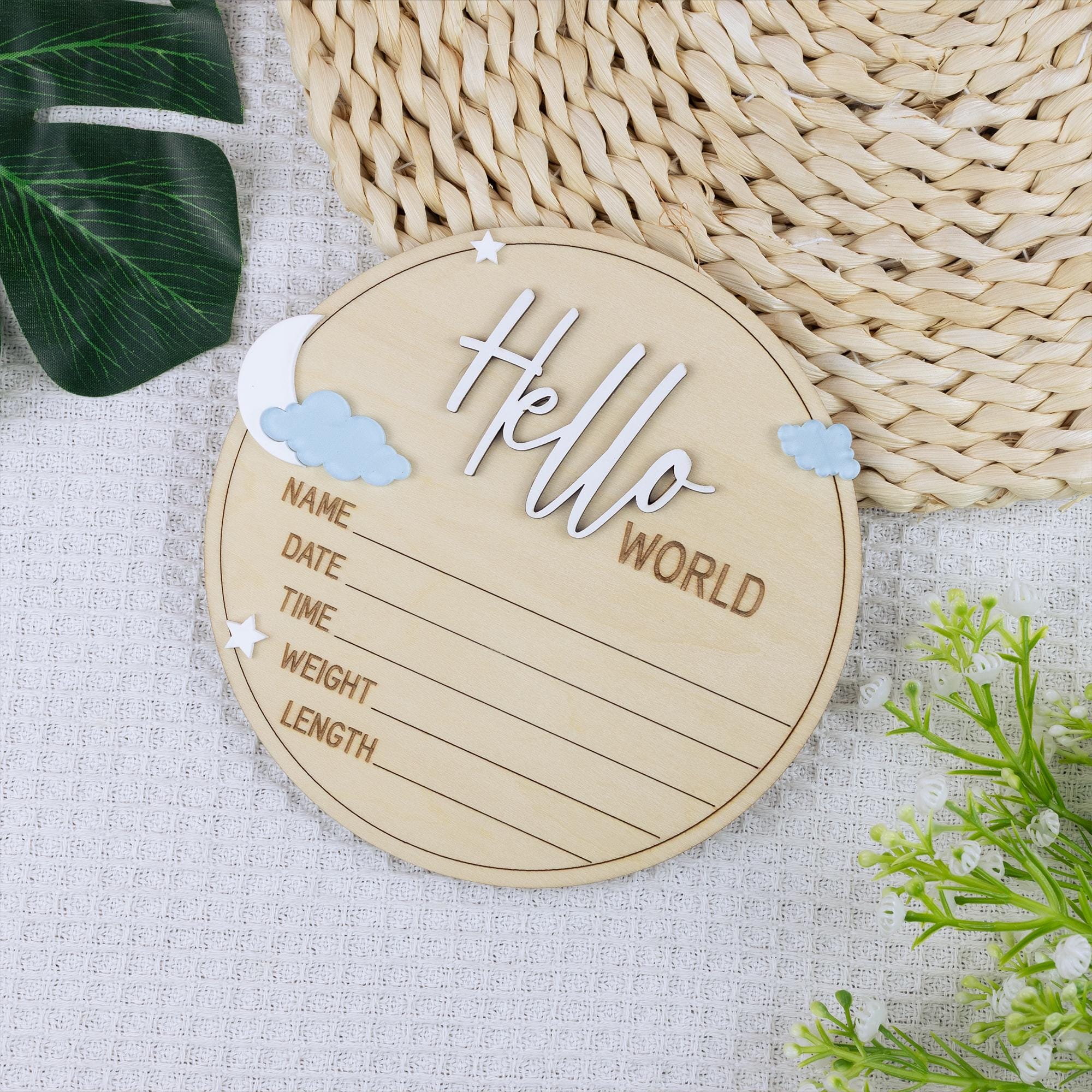 Moon Birth Announcement, Stars Baby Birth Announcement, Arched Wooden Birth Announcement, Hospital Birth Announcement Sign, Baby Birth Name