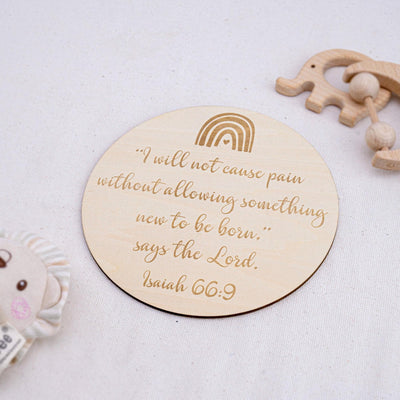 Rainbow Baby Nursery Sign, Christian Baby Shower Gift, Isaiah 66:9, Faith Gift For New Mom, Religious Gift For Mom Pregnant,Bible Verse Baby