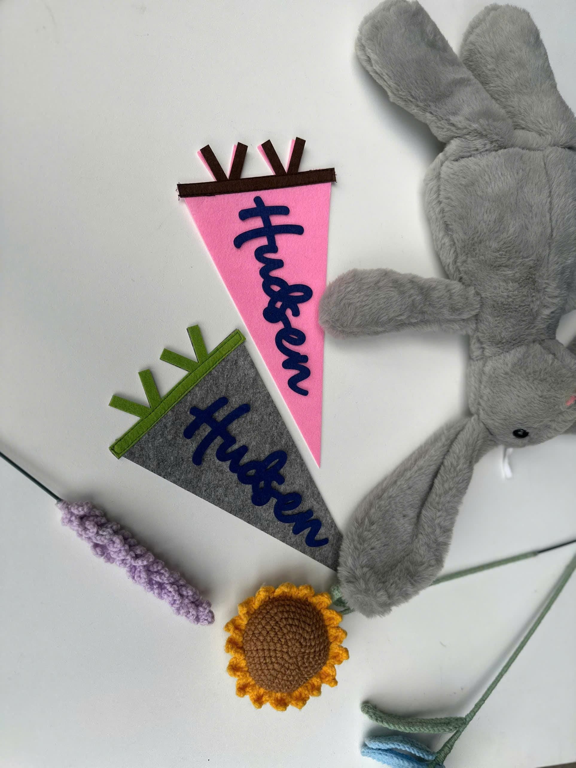 Custom Felt Name Flag: Personalized Nursery Decor