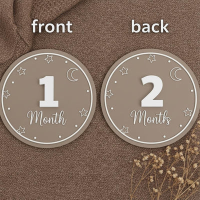 Acrylic Baby Monthly Milestone Sign with Numbers, Newborn Photo Prop