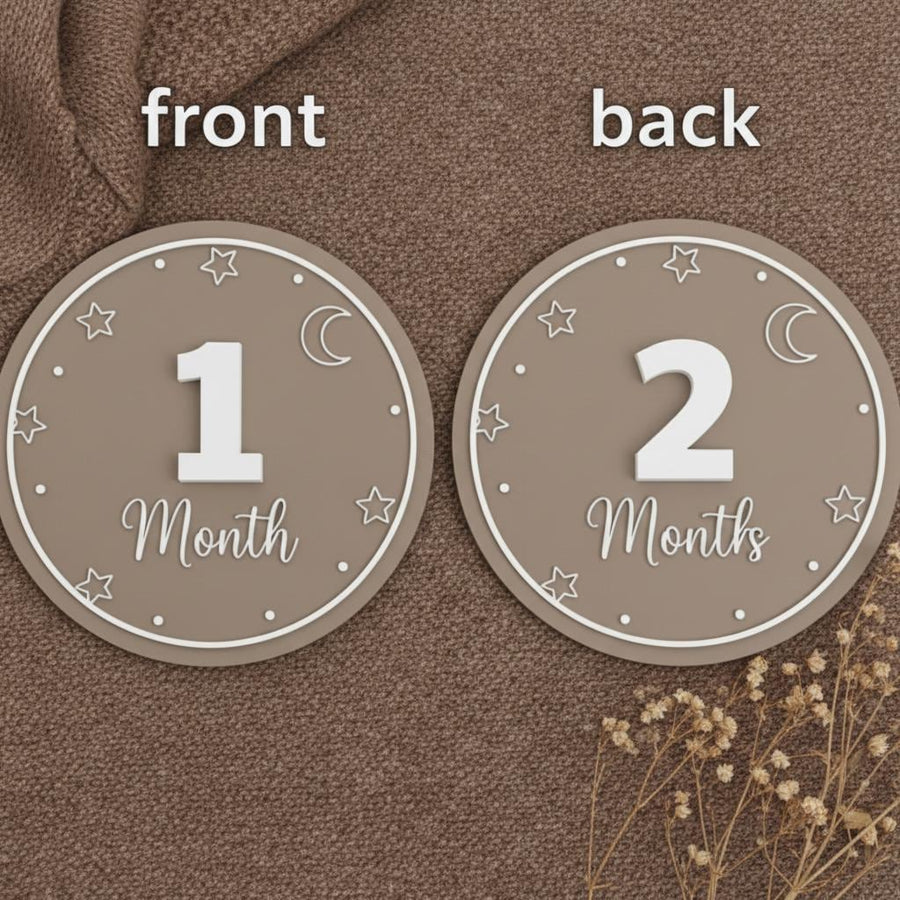 Acrylic Baby Monthly Milestone Sign with Numbers, Newborn Photo Prop