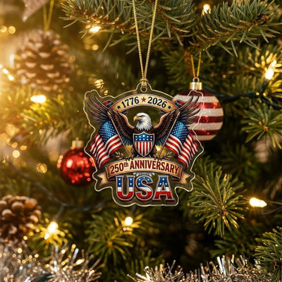 USA 250th Anniversary Ornament, Semiquincentennial Eagle Gift, 1776-2026 Patriotic Acrylic Keepsake, America Birthday Tree Decor