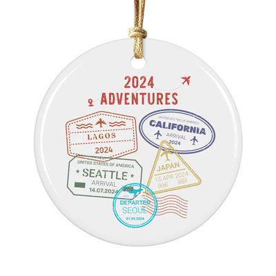 Personalized 2025 Travel Ornament: Ceramic Adventure Keepsake
